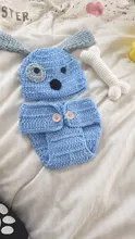 Traje de punto de ganchillo para recién nacido, accesorios para fotografía
