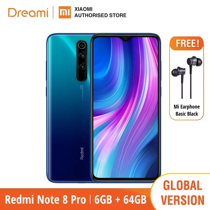 Global Version Xiaomi Redmi Note 8 PRO 64GB ROM 6GB RAM (Brand New / Sealed), note8 pro Smartphone Mobile