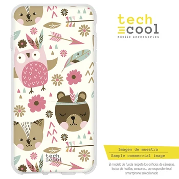 

FunnyTech®Stand case Silicone for IPhone X/XS L Illustration cats and Owls