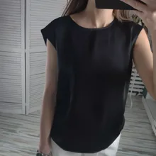 Blusa elegante de seda satinada para oficina, camisa básica de talla grande para mujer, color caqui, 2021