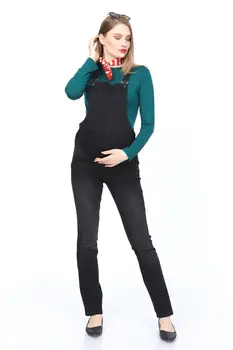 

354-Hamile Cover Mobile Narrow Trotting Gardener Jeans Jumpsuit