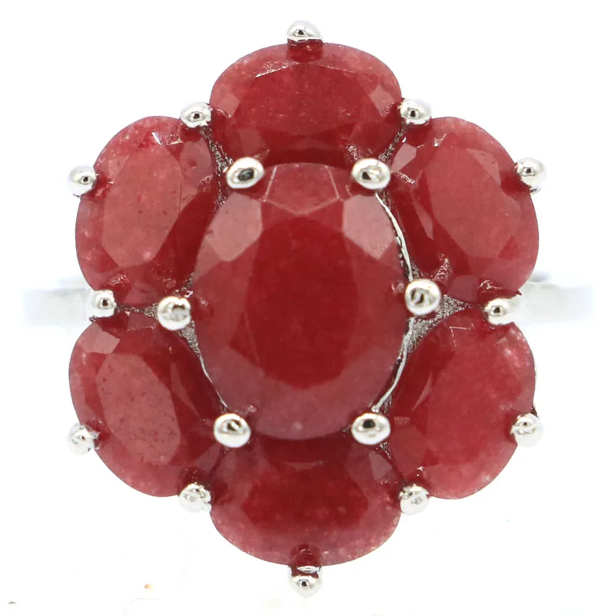 Real Green Emerald Real Red Ruby Silver Ring 20x17mm Women Fashion Jewelry Buy 5 Get 1 Free