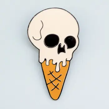 

Brooch jewelery ice cream with skull (53512)