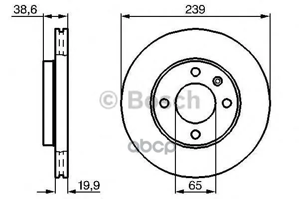 Диск Тормозной Передний Vw Golf Ii-Iii 0986478017 Bosch арт. 0986478017