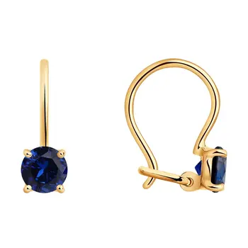 

Sokolov drop earrings with stones in gold with corundum, fashion jewelry, 585, women's/men's, male/female, long earrings