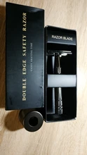 Maquinilla de afeitar de doble filo, maquinilla de afeitar de doble filo con 10 cuchillas de afeitar, Premium Wet, clásica, de Metal, se adapta a todas las cuchillas de afeitar estándar
