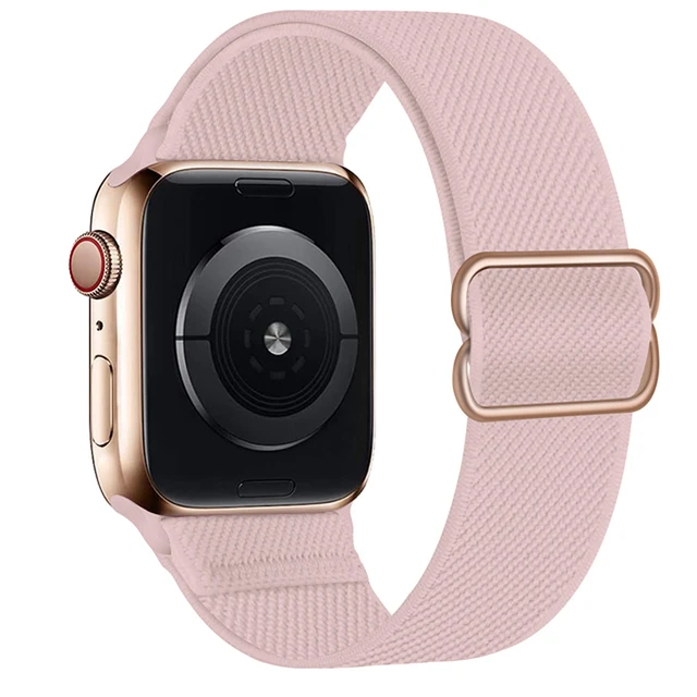 Scrunchie Strap For Apple watch band 44mm 40mm 38mm 42mm 41mm 44mm Nylon bracelet correa iWatch Serie 4 5 3 2 1 SE 6 7 45mm 41mm 32Pink Sand