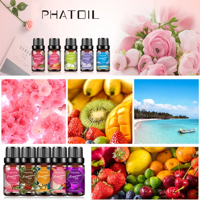 PHATOIL 10ML Floral Fragrance Oils, Sea Breeze Essential Oils for  Aromatherapy, Diffusers, Skin Care, DIY Soap Candle Making 