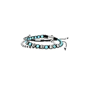 

Double bracelet Unisex Steel Balls Turquoise Skulls Macrame SKULL RIDER