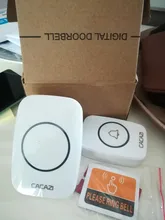 CACAZI nuevo timbre inalámbrico impermeable 300M distancia EU AU UK US enchufe inteligente timbre de la puerta timbre de la batería 1 botón 2 tableta amortiguador Tech accesorio beige Rojo Negro compruebe Tartan tableta amortiguador receptor AC