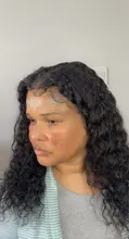 Cranberry-peluca con cierre de encaje 4x4 para mujer, cabello Remy brasileño de ondas profundas, pelucas de cabello humano con encaje frontal 13x4, línea de cabello prearrancado