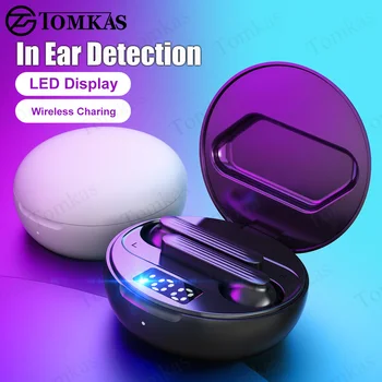 

TWS Earbuds Wireless Bluetooth Earphones In-Ear Detection Wireless Charging Stereo Cordless Earbuds Headset Bluetooth Headphones