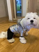 Jumpsuit Pet-Costumes Cotton-Padded Silver-Color Dogs Waterproof Winter Fashion for Hoodie