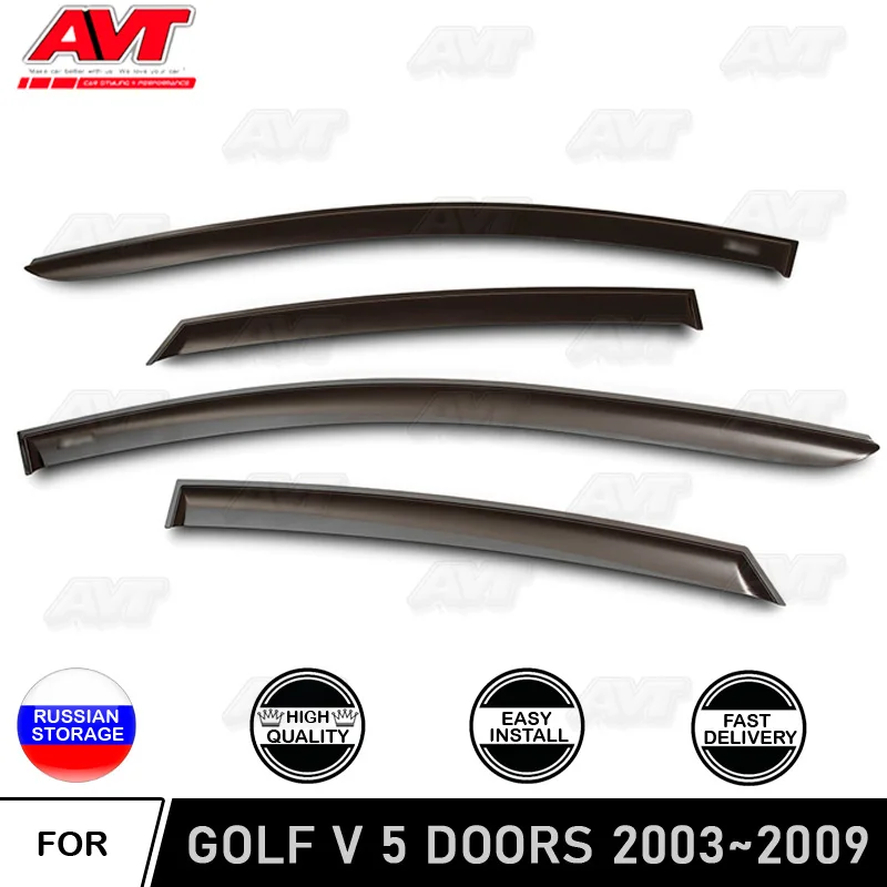 

Window deflectors for Volkswagen Golf 5 2003~2009 car styling wind deflector guard auto vent visor rain guards cover decoration