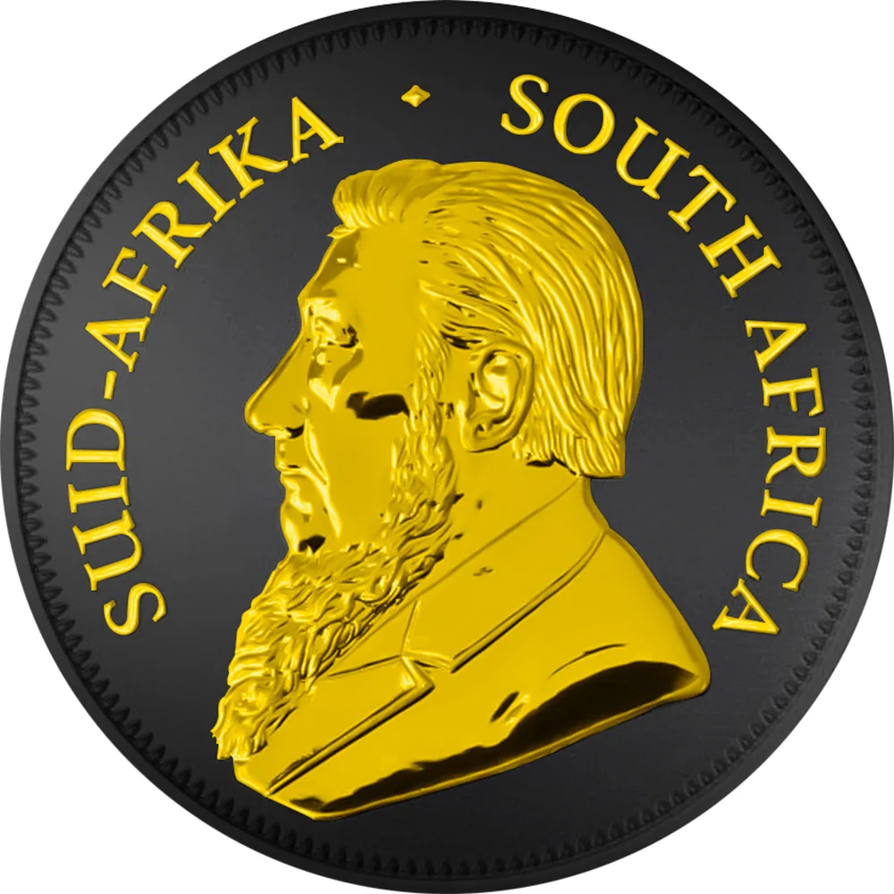 Кругеррэнд черный рутений 1 унция Серебряная монета 1 Рэнд Южная Африка
