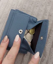 Monederos de cuero genuino para mujer, carteras de piel de vaca, monedero pequeño Rfid, tarjetero, Mini bolsa de dinero, bolso de mano portátil, novedad