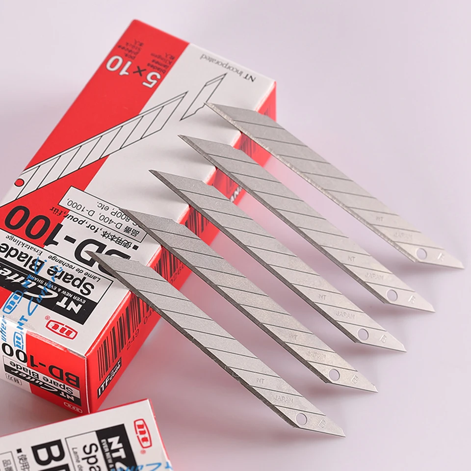 50팩 일본산 NT 커터 블레이드 BD-100 - 전문가용 30 °   9mm 비닐 랩 및 자동차 틴트 커팅 도구 교체용 블레이드