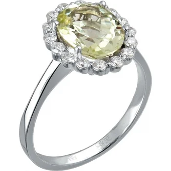 

Esthete ring with quartz and white gold diamonds