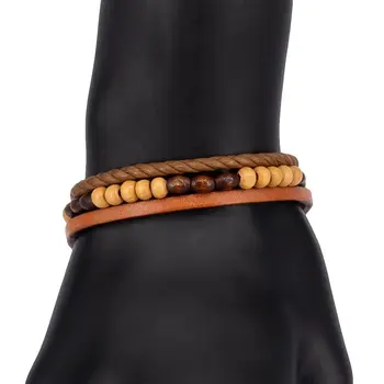 

Leather bracelet (genuine leather, magnetic lock, Brown) 53632