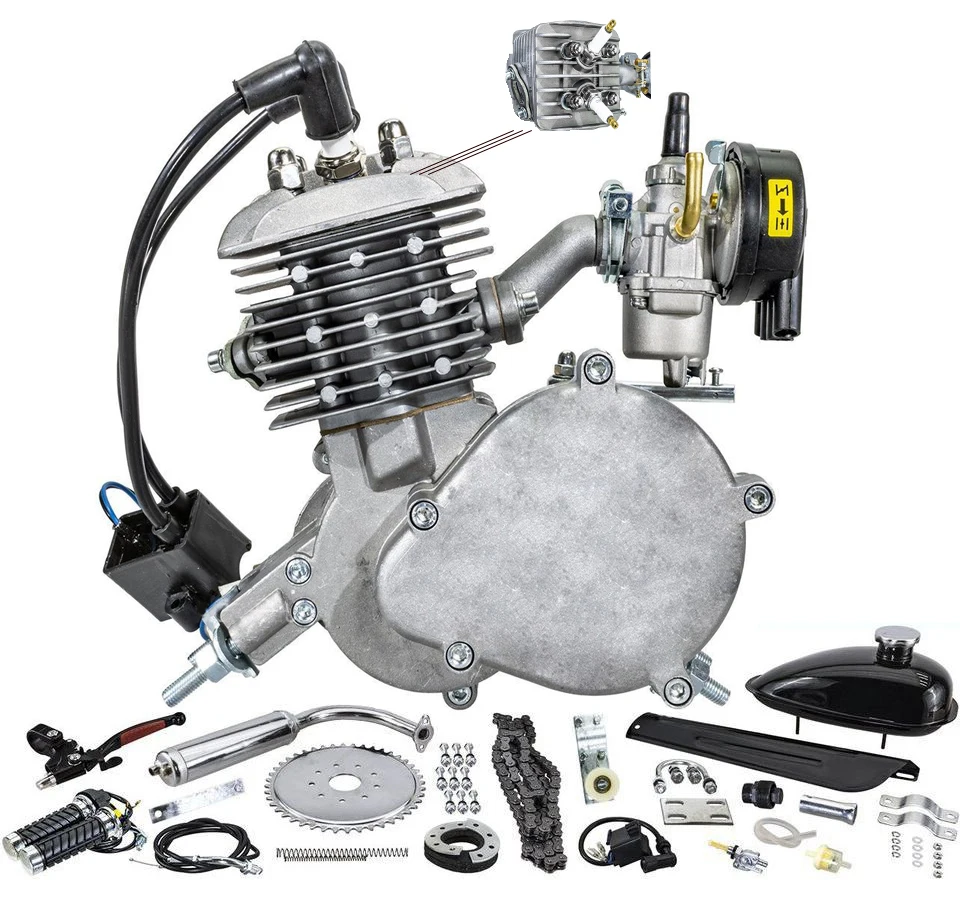 Dual Spark Plug Bicycle Petrol Engine Kit Zeda 80 Pro 80cc Bike Engine