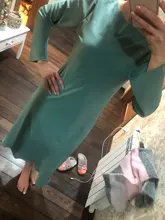 Satin Dress Mid-Long Femme Robe Long-Sleeve WOTWOY Elegant Women Vestidos Cotton Solid