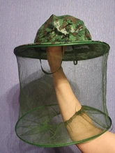 Gorra de pesca de camuflaje para hombre, visera ancha, parasol para caza, abeja, protección contra insectos y Mosquitos