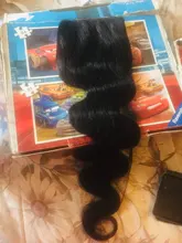 Extensiones de pelo humano con encaje de onda de encaje para mujer, accesorio de pelo indio con cierre de encaje 4x4, medio/libre/tres/5x5, belleza de moda