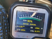 KONNWEI-probador de batería de motocicleta KW650, Analizador de sistema de batería de 12V y 6V, 2000CCA, herramientas de prueba de arranque de carga para el coche