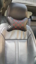 Almohada de cuello para coche, reposacabezas de cuero genuino, diseño de protección de seguridad, soporte de descanso, color negro, accesorios de seguridad para automóviles, Uds.