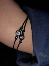 Pulsera con nombre ajustable para hombre y mujer, joyería de mano con letras, regalo para Amiga, Color negro y rojo, venta al por mayor