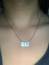 111, 222, 333, 444, 555, 777, 888, 999, 666 diablo collar de acero inoxidable Ángel número adornos colgantes para collares joyería minimalista