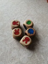 5pcs Drinking Game Dice Rock Paper Scissors Finger-Guessing 20mm Wood Dice Bar Toys
