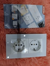 EU Standard Plug Glass-Panel Crystal Power-Socket Electrical Outlet Wall SRAN Multi-Way