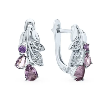

Silver earrings with crystals and cubic zirconia sunlight sample 925