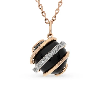 

Gold pendant with onyx and diamonds sunlight sample 585