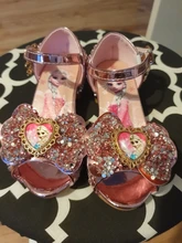 Disney-sandalias de princesa Frozen 2 para niñas, zapatos de cristal, tacón alto, pasarela, espectáculo
