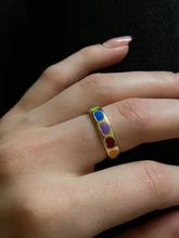 Anillo de corazón de amor esmaltado colorido gótico Vintage, anillos sencillos de Metal dorado y plateado para mujer, joyería Punk Rock