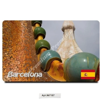 

Barcelona, Spain. Vinyl souvenir magnet (size: 54x86mm). Free shipping. Fridge magnet.