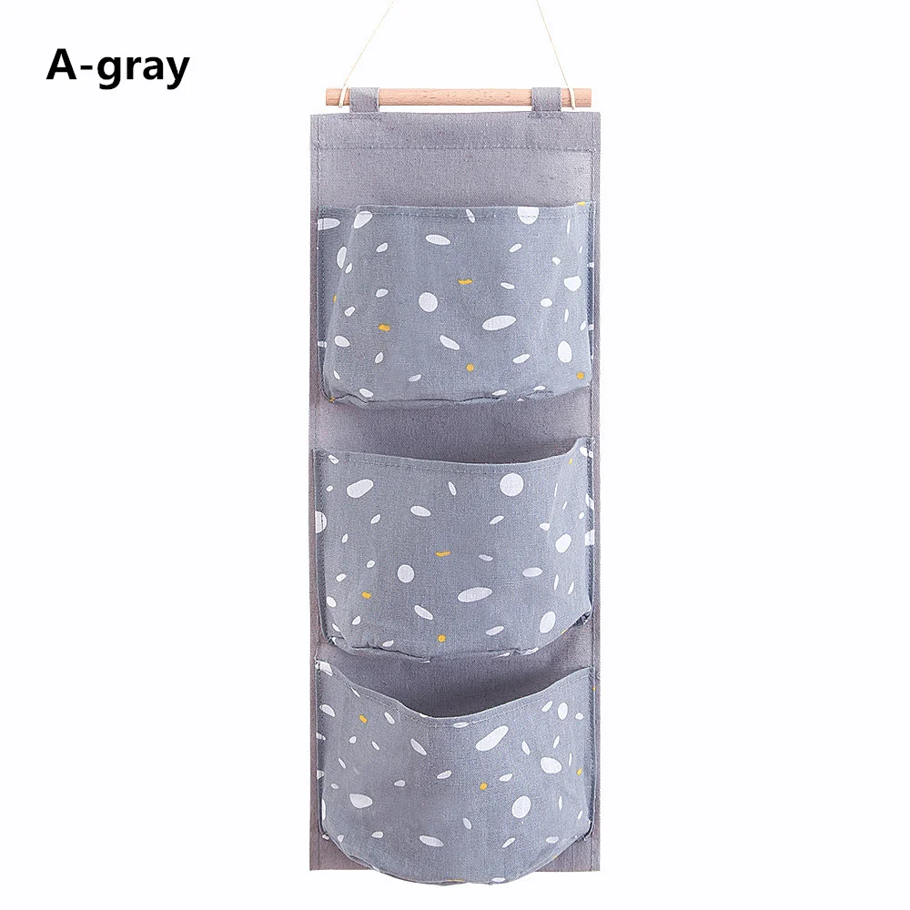 A-gray Новая Корзина для белья из хлопка со снежинками, сумка для спальни, сумка для хранения игрушек, подвесная настенная сумка, большая емкость, нижнее белье, органайзер для макияжа - Цвет: A-gray