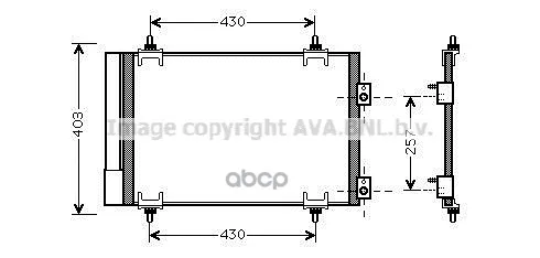 Конденсер Citroen C4 / Peugeot 307/308 1.8/2.0/1.6d/2.0d 02- Ava Cna5231d Ava арт. CNA5231D