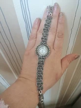 Kinel-Reloj de pulsera antiguo tibetano de cuarzo plata para mujer, pulsera de lujo, relojes de vestir para mujer, regalos de joyería de cristal