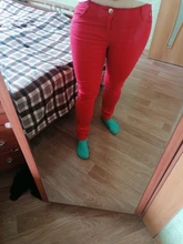 Pantalones de lápiz elásticos de Otoño de color caramelo de cintura media con cremallera ajuste delgado de Jean femenino 2018 de moda Pantalones largos