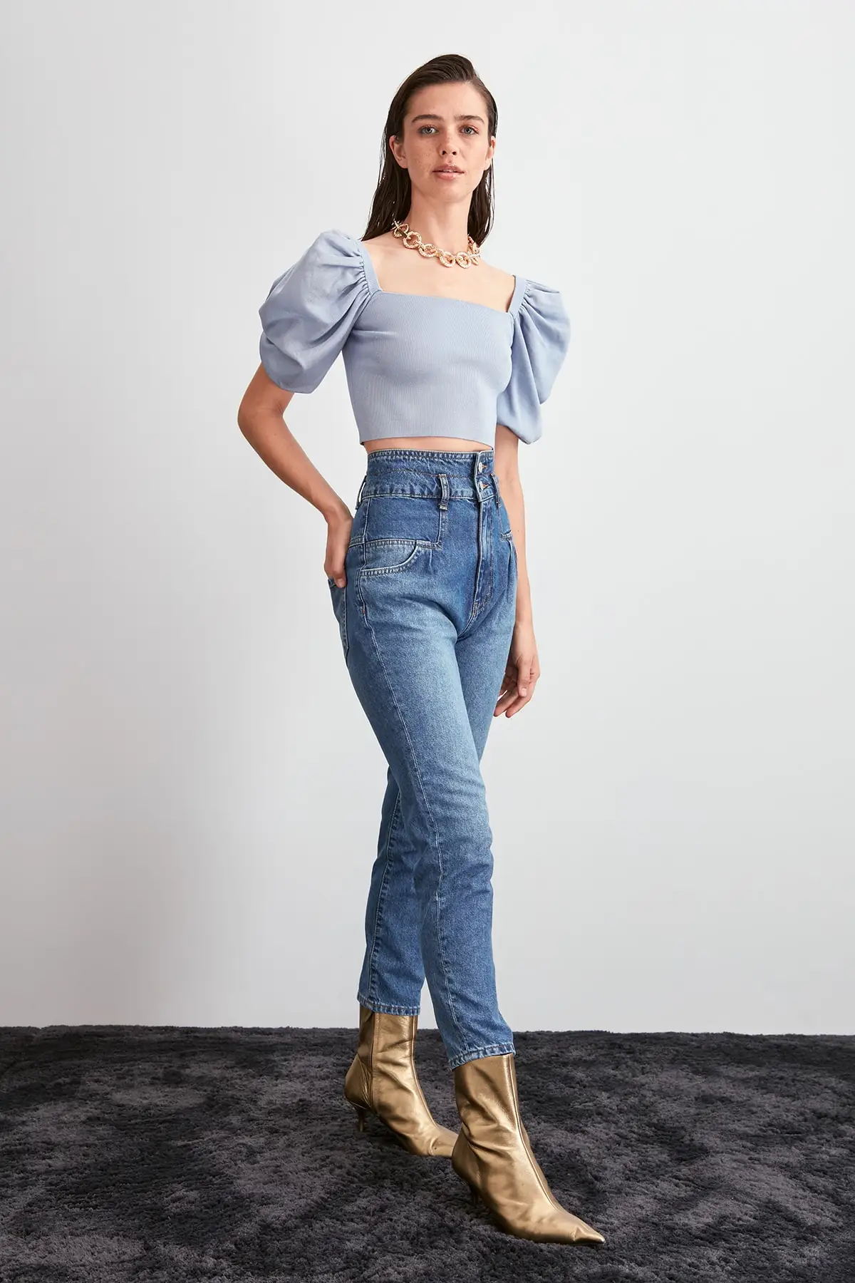 Goede Trendyol Taille Detail Super Hoge Taille Mom Jeans TWOAW20JE0344