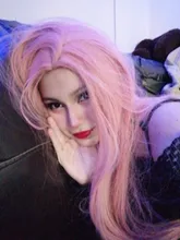 QQXCAIW-Peluca de pelo sintético largo liso para mujer pelucas de pelo sintético resistentes al calor en color negro, blanco, rosa, naranja, morado y gris