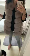 Vest Jacket Real-Fur-Coat Natural Winter Fashion Womens High-Quality Luxurious Fox-Fur
