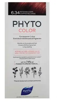 

Phyto Permanent Hair Color Treatment (New) - 6.34- Intense Dark Copper Blonde Shipping with Fedex