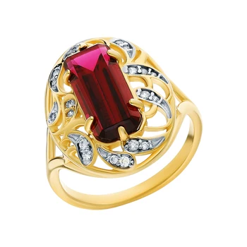 

Silver ring with рубеллитами and cubic zirconia sunlight sample 925