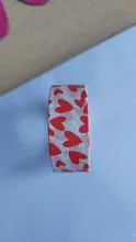 Rollos de cinta de diseño de amor rojo, cinta adhesiva decorativa para manualidades de papel, para el Día de San Valentín (Corazón de amor rojo), 1 unidad