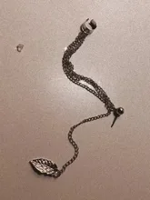 Uds.-Pendientes de Metal para mujer, joyería con personalidad, Clip para las orejas, Pendientes de borlas de hojas, regalo