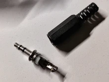 5 unids/lote conector de auriculares de 3,5mm macho conector de audio de dos canales 3,5 Mm con carcasa de plástico negro tamaño 5x0,9 cm